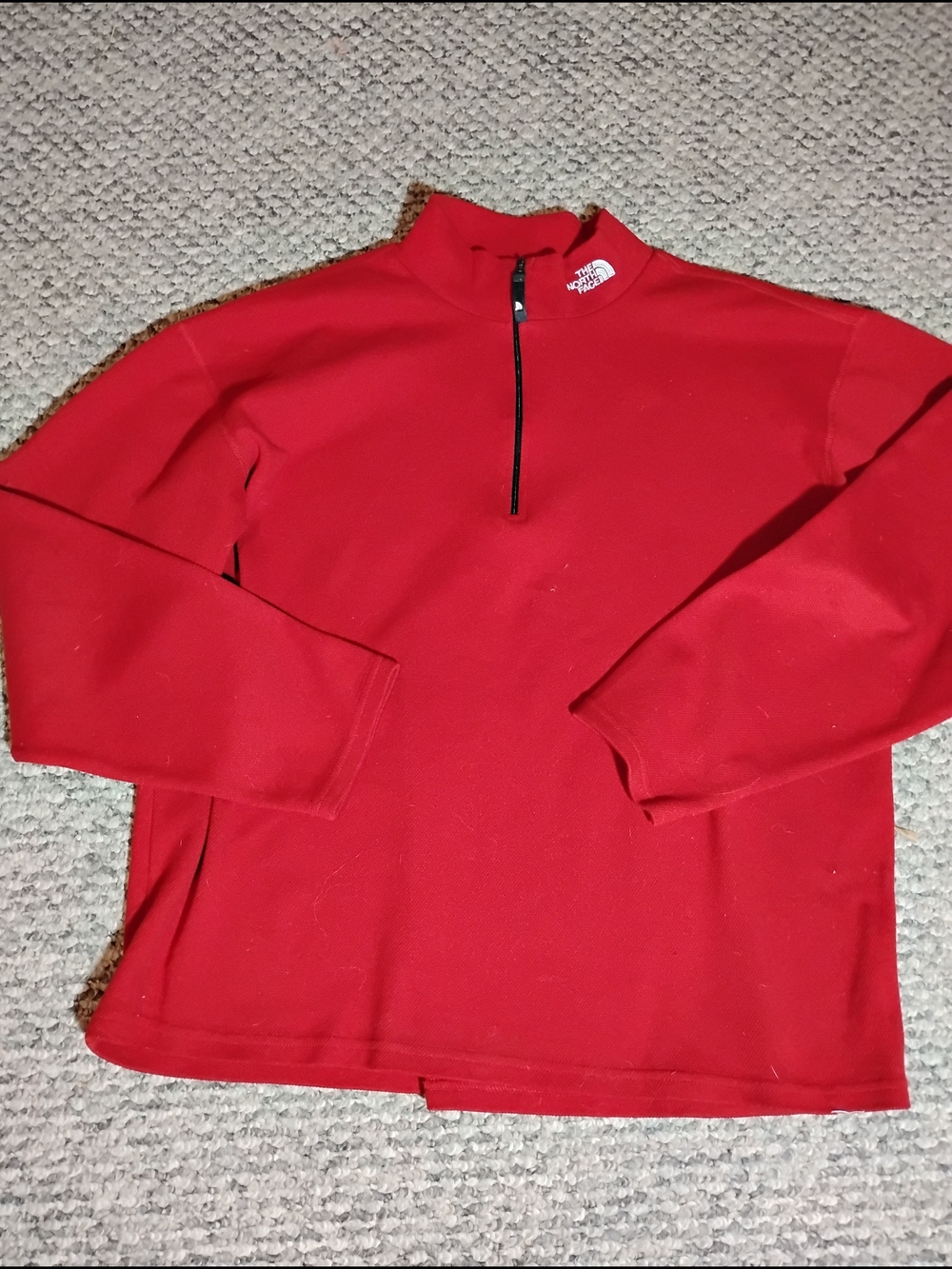 The North Face Men's Red Zip-Neck Fleece Pullover